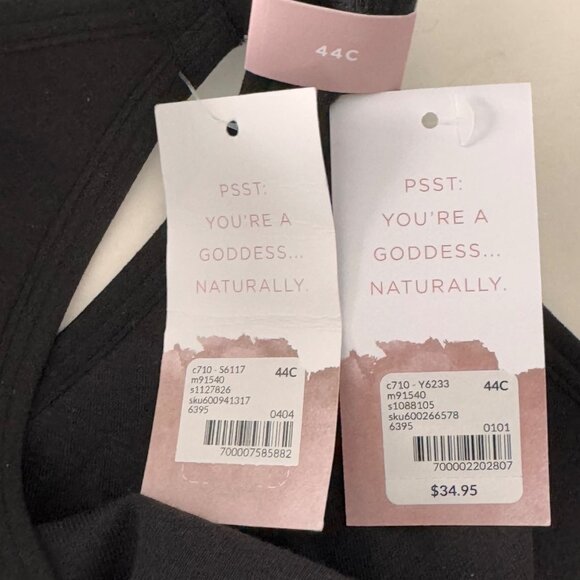 2 x CACIQUE Unlined Full Coverage No-Wire Black Bra The Cotton Collection 44C - Picture 6 of 16